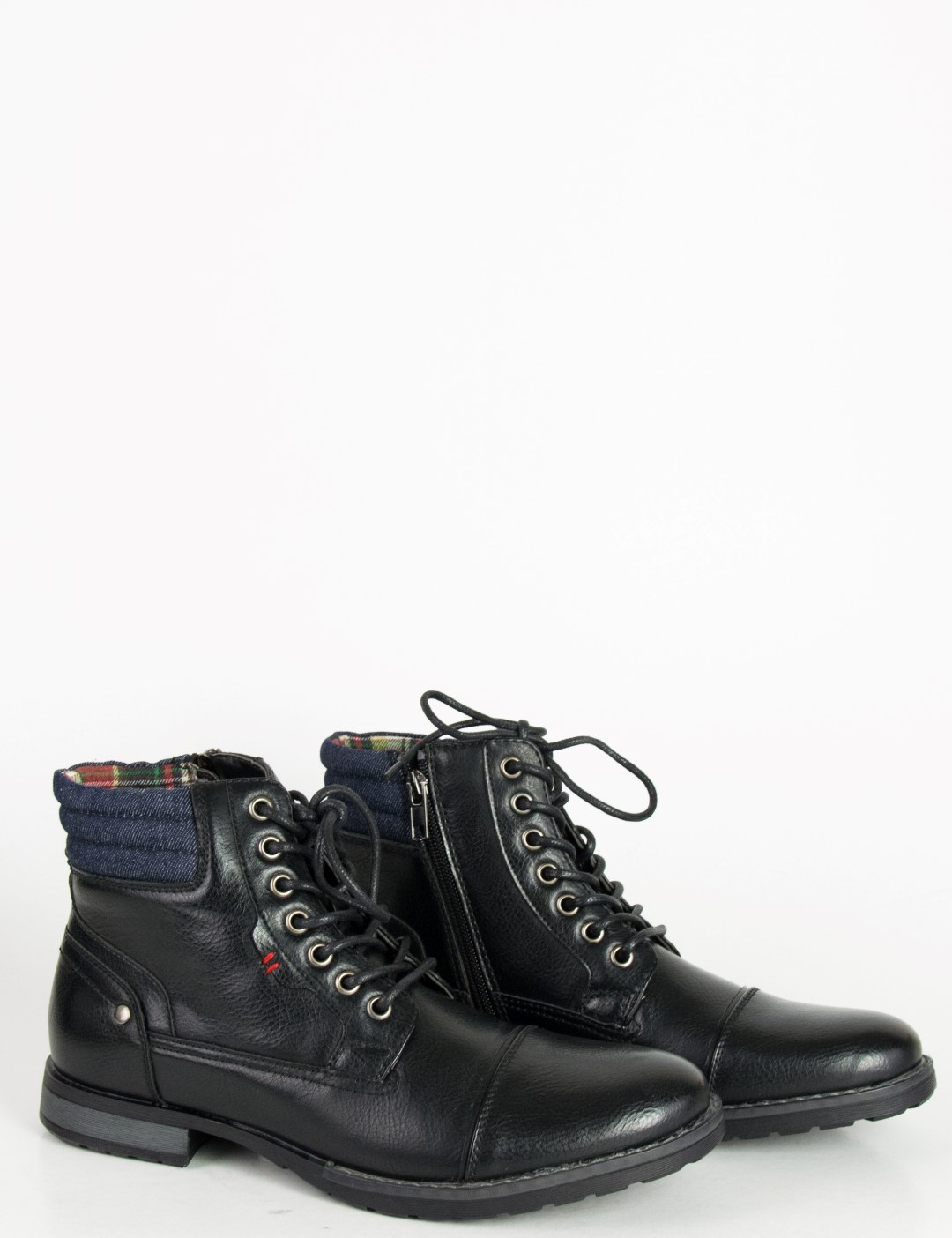 Ανδρικά μαύρα αρβυλάκια μαύρα με κορδόνια EL0601 φωτογραφία